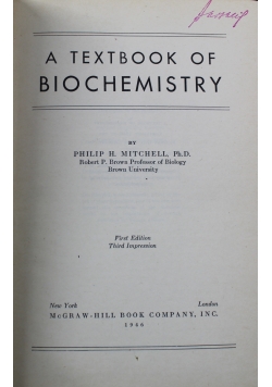 A textbook of biochemistry 1946 r.