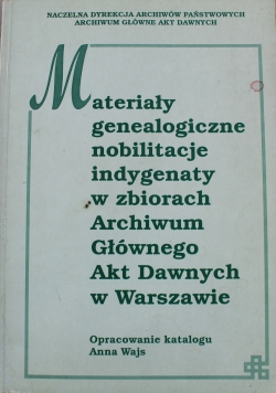 Materiały genealogiczne nobilitacje w zbiorach