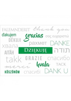 Kartka "Dziękuję" zielono-szara