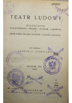 Teatr Ludowy 12 Numerów 1927 r