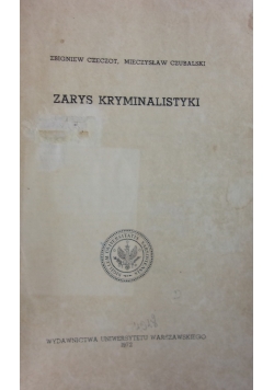 Zarys kryminalistyki