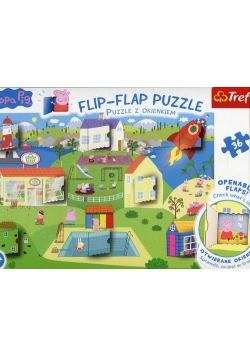 Flip-Flap Puzzle z okienkiem 36 Świat Świnki Peppy