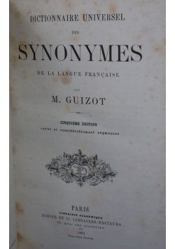 Dictionnaire Universel Des Synonymes, 1861 r.