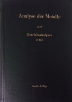 Analyse der Metalle Tom 2 cz 2