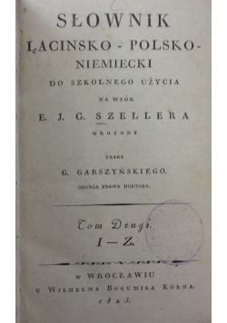 Słownik łacinsko-polsko-niemiecki, 1823 r.