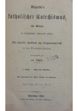 Deharbe's katholischer Katechismus ,1865 r.