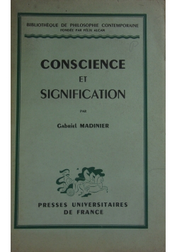 Conscience et signifation