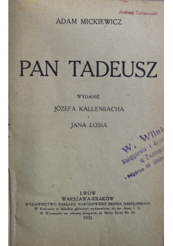 Pan Tadeusz 1921 r.