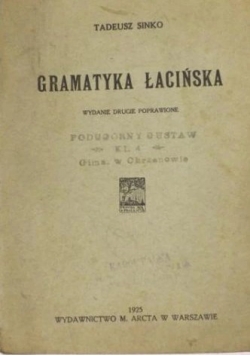 Gramatyka Łacińska,1925 r.