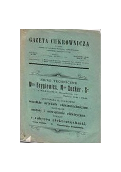 Gazeta Cukrownicza ,1916r.