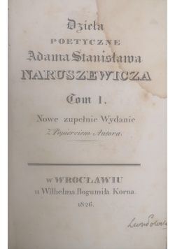 Dzieła poetyczne, 1826 r.