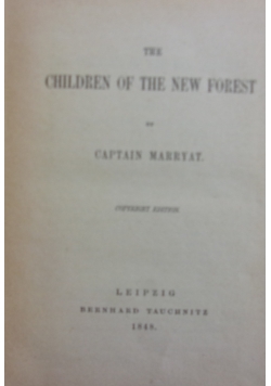 The children of the new forest, 1848r.