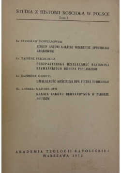 Studia z historii kościoła w Polsce tom 1