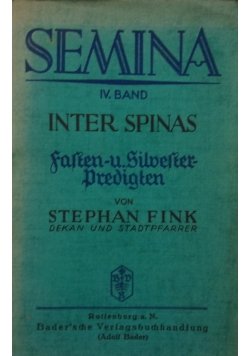 Semina. Inter Spinas, 1931 r.