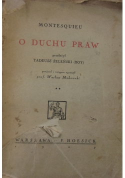 O duchu praw, 1927 r.