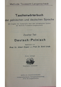 Taschenworterbuch der polnischen und deutschen Sprache, 1919 r.
