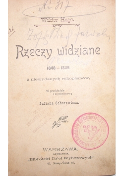 Rzeczy widziane,1899r.