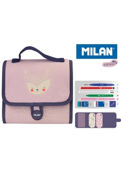 Multipiórnik MILAN z 2 piórnikami BERRYWOOD róż
