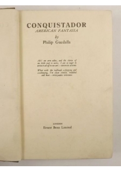 Conquistador. American Fantasia, 1927 r.