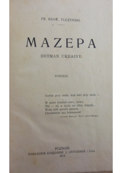 Mazepa hetman Ukrainy, 1913 r.