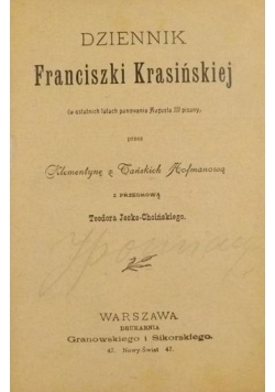Dziennik Franciszki Krasińskiej, 1898 r.