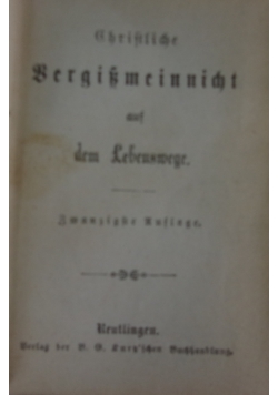 Christliche Berikmeinnicht ,1883r.