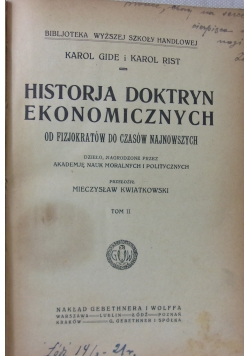 Historja doktryn ekonomicznych tom II