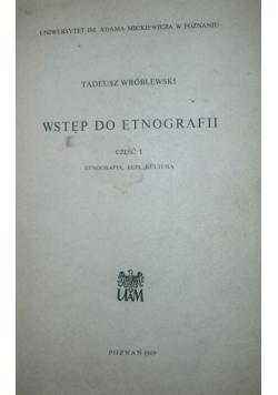 Wstęp do etnografii ,cz.I