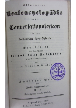 Allgemeine Realencyclopä die: Oder, Conversationslexicon Für Das Katholische Deutschland