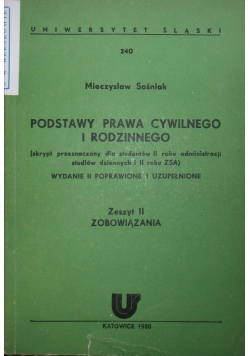 Podstawy prawa cywilnego i rodzinnego. Zeszyt II