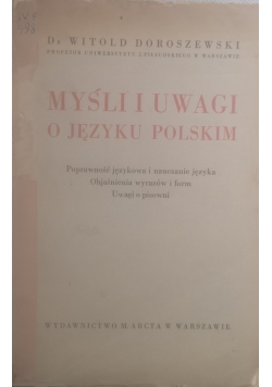 Myśli i uwagi o języku polskim, 1937 r.
