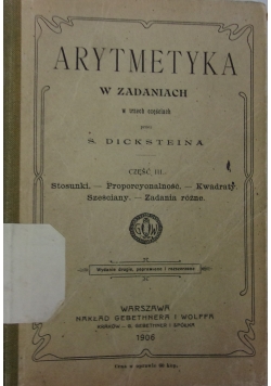 Arytmetyka w zadaniach, 1906 r.