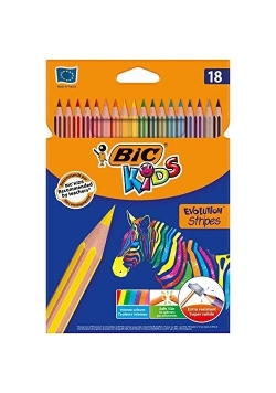 Kredki Kids Eco Evolution Stripes 18 kolorów BIC