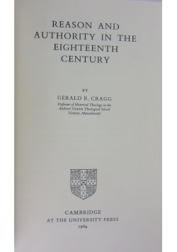 Reason and Authority in the eighteenth century