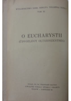 O eucharystii, 1939 r.