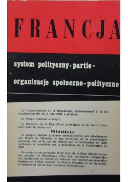 Francja system polityczny, partie, organizacje społeczno-polityczne