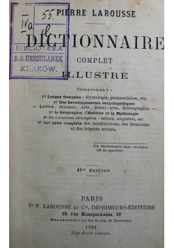 Dictionnaire Complet Illustre 1890 r