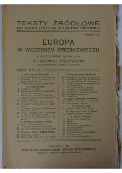 Europa w wczesnem średniowieczu, 1923 r.