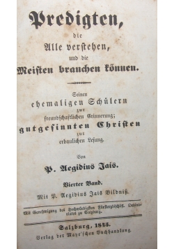 Predigten die Alle verstehen ,1845 r.