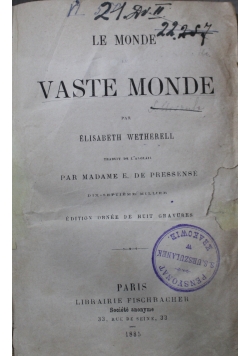 Le Monde Vaste Monde 1885 r.