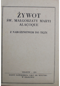 Żywot św Małgorzaty Maryi Alacoque 1920 r.