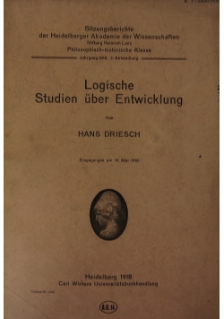 Logische Studien uber Entwicklung ,1918r.