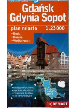 Gdańsk Gdynia Sopot Plastik plan miasta 1:23000