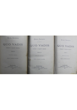 Quo Vadis 3 Tomy 1897 r.