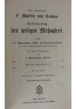 Erklarung des heiligen Messopsers. 1894 r.