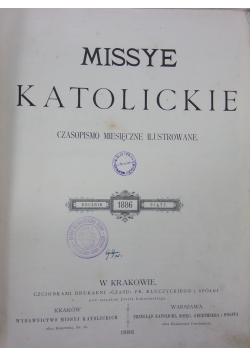Missye katolickie. Czasopismo miesięczne ilustrowane, 1886 r.