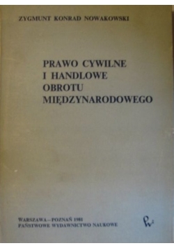 Prawo cywilne  i handlowe obrotu międzynarodowego