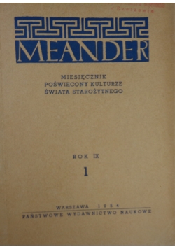 Meander, Rok IX, Numery od 1 do 10