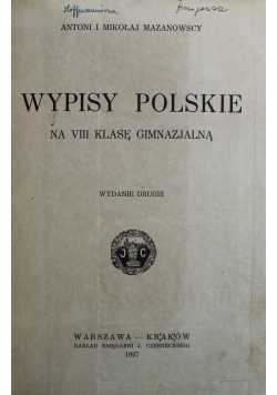 Wypisy Polskie  1927 r