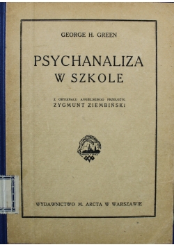 Psychanaliza w szkole 1928 r.